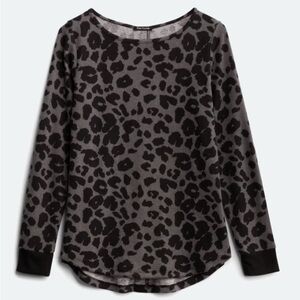 Pink Clover Abby Button Back Knit Top Black and Gray